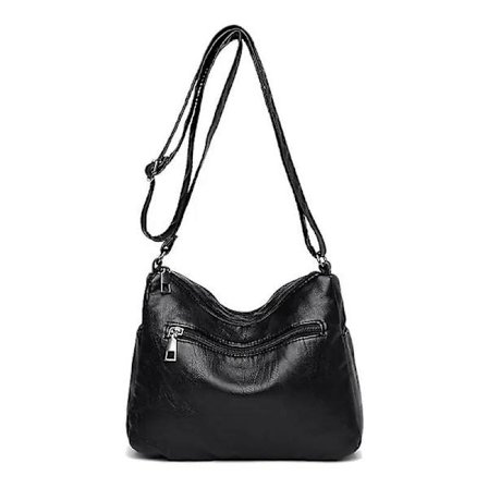 Modetaske til kvinder Messenger taske Dame skuldertaske Taske til midaldrende kvinder Mamataske - Sort