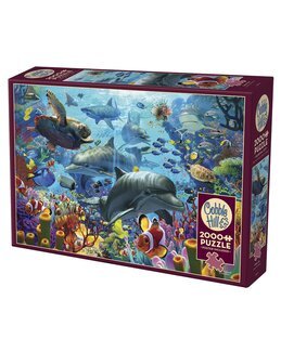 Puslespil Havets bund 2000 brikker - Cobble Hill