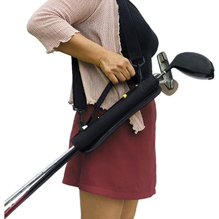 (sort) Bærbar golfbag med håndtag Letvægts golfkølle bæretaske skuldertaske til golføvelse