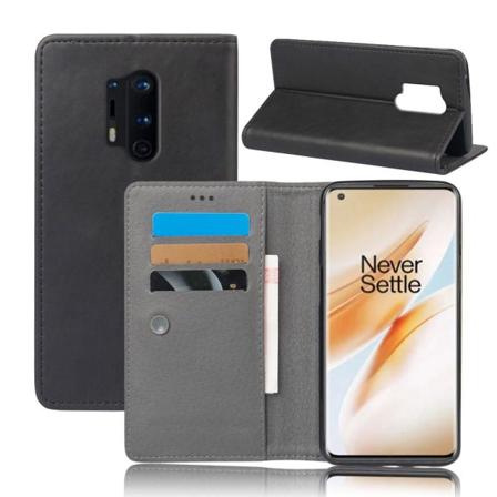 Oneplus 8 Pro - Crazy Horse Plånboksfodral - Svart Svart
