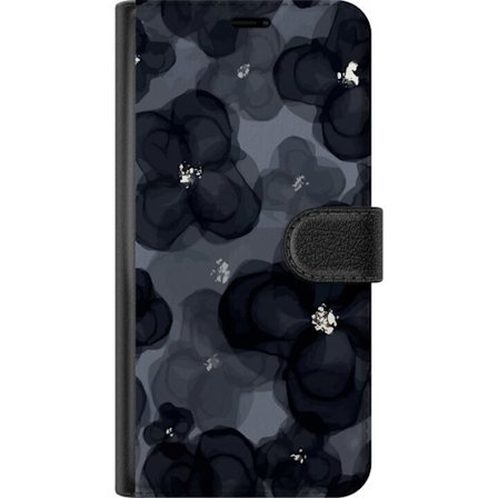 Yhteensopiva Lompakkokotelo Xiaomi Xiaomi Redmi Note 14 5G Abstrakti tummanvärisellä kukkakuviolla, jossa on elegantti ja dramaattinen tunnelma