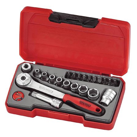 Teng Tools T1422 Pipenøkkelsett 1/4", 22 deler, Håndverktøy