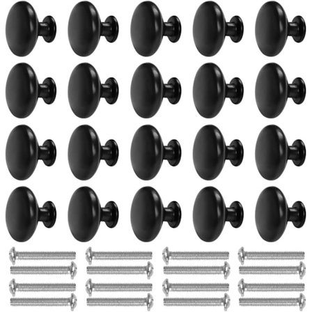 20 stk Vintage Skuffeknotter Dørknotter Drag Skap Knotter for Kjøkkenskap Soverom Runde Sopphåndtak Skap Knotter Enkelt Rundt Hull med Scr