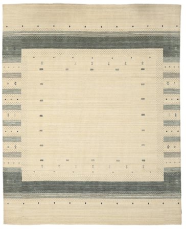 Hand Knotted Loribaf Loom Rug 243X298 Wool Orange/Dark Green Large