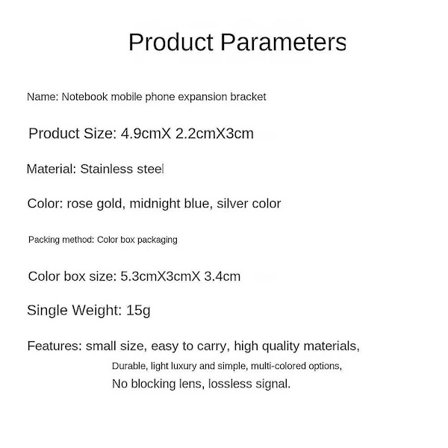 Anti Mobiltelefonholder til bærbar computer Webcam Mobil Stand Kontinuitetskamera Montering Kickstand Sølv