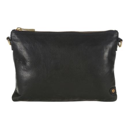 Depeche Kobling i læder med lynlås Sort, Dame Clutch, Størrelse: ONE Size
