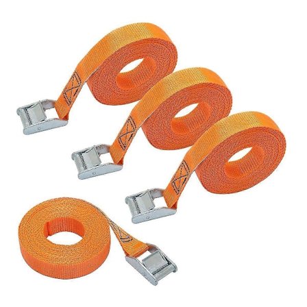 Spännband, Längd 6 m, Bredd 25 mm, Lastkapacitet 150 kg, Orange (4-pack)