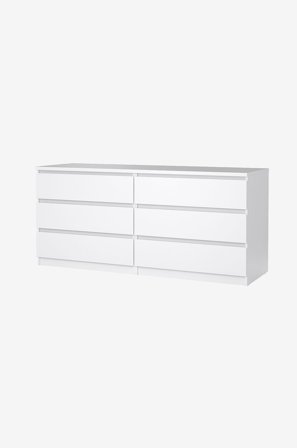 Tvilum - Naia Dobbeltkommode 6 skuffer - Hvid - Kommoder - Fra Homeroom