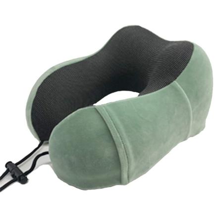 Pehmeä mukava matkatyynyn säilytys kaulatyynyn magneettinen kangas U-muotoinen memory foam Bean Green Single neck pillow