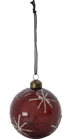 House Doctor Julekuler Star Burgunder 4stk