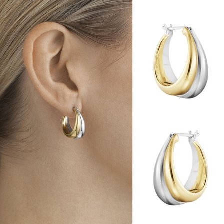 1 Par Tvåfärgade Mässingsörhängen Dam Smycken Present