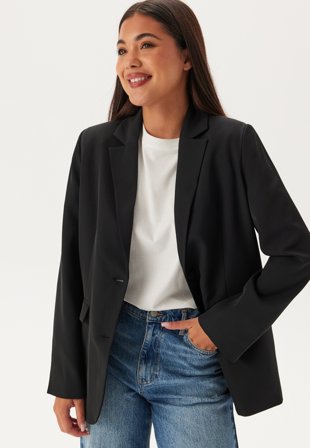 Bubbleroom - Oversized L/S blazer - Black - Kläder