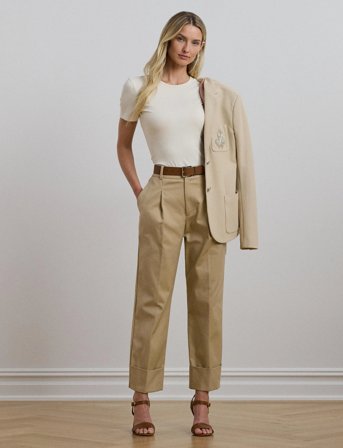 Lauren Ralph Lauren Stretch Cotton Tee - Cream - XL