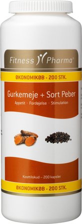 Fitness Pharma Gurkemeje & Sort Peber 200 kaps., Helse & Madvarer, Ingredienser, Gurkemeje