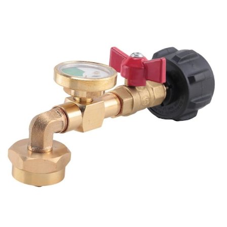 Propan Påfyldningsadapter med Ventil & Måler, Fyld 1Lb Flasker Fra 20 Lb