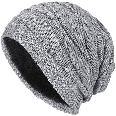 Vinter Beanie Hat Mænd Varmt Strikket Lang Slouch Skull Cap Termisk med Blød Fleeceforing