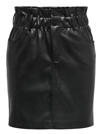 Onlmaiya-Miri Faux Leather Skrt Pnt Kort Skjørt Svart ONLY*Betinget Tilbud