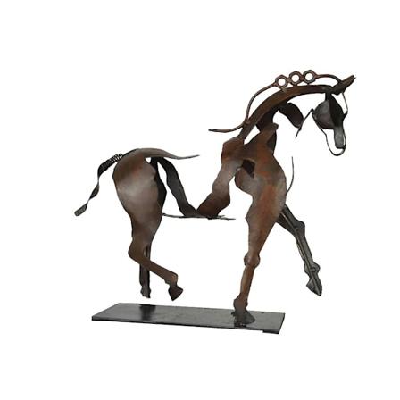 3D LED-belysning Metal Stående Hest Skulptur Statue Hjem Dekoration Gave horse ornament without light
