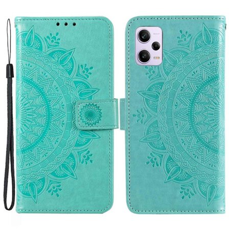 SKALO Xiaomi Redmi Note 12 Pro 5G Mandala Plånboksfodral - Turkos