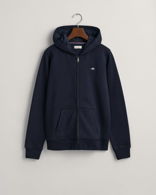 GANT - Hettegenser med glidelås til ungdom, unisex evening blue
