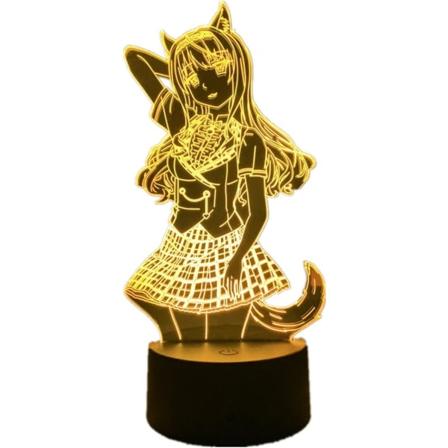 3D Illusion Lampe Anime LED Nattlys Nekopara Maple Nattlys for Stue Soverom Decor USB Skrivebordslampe 7/16 Farge med Fjernkontroll Katt Lady Paradise