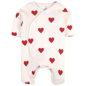 Kids - Petit Bateau White Heart Print One-piece 1 month - All in ones - 1 month - White
