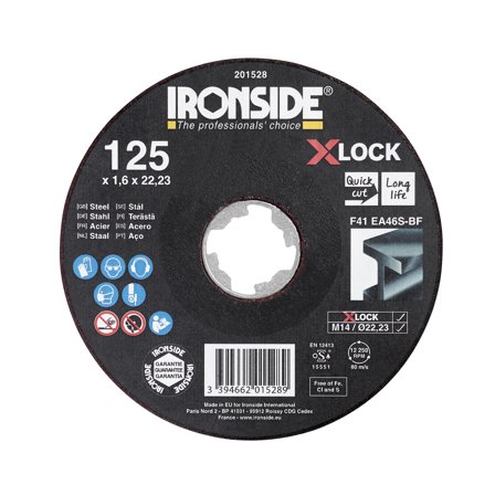 Ironside 201525 Kappeskive 115 cm, X-LOCK, for stål, F41 115 x 1,6 x 22,23 mm, Maskintilbehør & forbruk