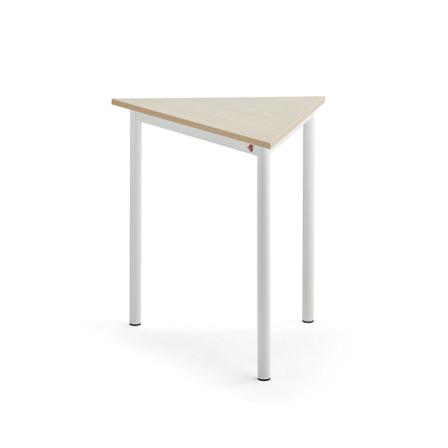 Tisch BORÅS TRIANGEL, 800x700x720 mm, Laminat Birke, weiß