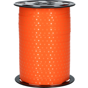 GAVEBÅND ORANSJE MED PRIKKER