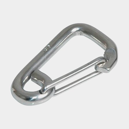 Mosquetón con ojo 1852-Marine FH, acero inoxidable, Ø8 mm, 80 mm