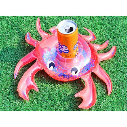 Vatten Uppblåsbar Mugghållare Paljett Krabba Mugghållare 32x32cm