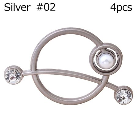 4st Scarf Spänne Scarf Ring SILVER #02 #02