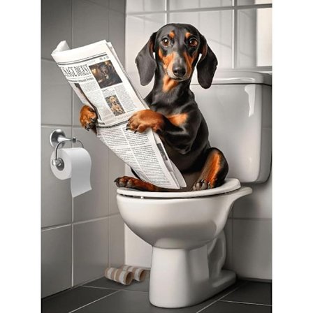 Dachshund Diamantkunstsett - 5D Full Drill Smykkekunst for Nybegynnere 30x40 cm