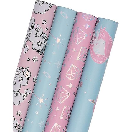 Inslagning papper rulle sjöjungfru, älva pinne och diamant söt design med