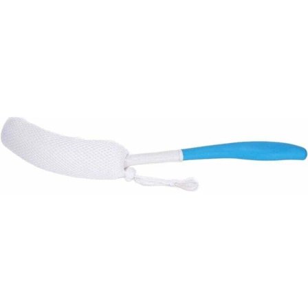 Badebørste Langt Buet Håndtag Blød Svamp Kropsrens Eksfolierende Brusebørster Rygbørste Eksfolierer Kroppen, blå.38cm