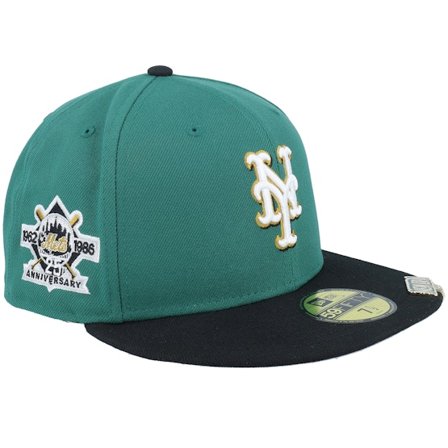 New Era - MLB Groen fitted Cap - New York Mets Visor Clip 59FIFTY Emerald Green/Black Fitted @ Hatstore