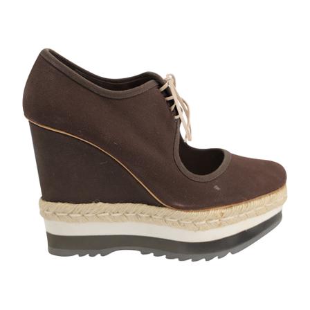 Prada Vintage Wedges , Bruin , Dames , Maat: 40 EU Vintage Schoenen