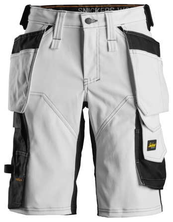 Snickers Workwear 6147 AllroundWork Shorts stretch, dame, hvit/svart Hvit/Svart, Klær