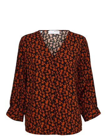 Slfleia 3/4 Shirt B Patterned Selected