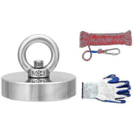 35-600kg Neodymium Fiskeriredning Magnet med 20m Tov og Handsker til at Opdage Metalskatte