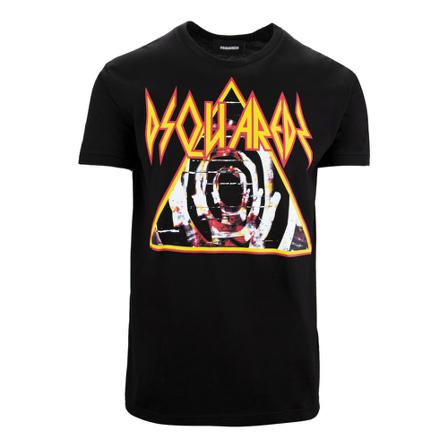 Dsquared2, T-Shirt Zwart, Heren, Maat:L,Katoen