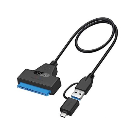 USB 3.0 Type C - SATA-sovitinkaapeli, USB 3.0/Type-C - SSD/2,5 tuuman SATA-kiintolevysovitin, 2,5 tuuman HDD/SSD-kiintolevyohjainmuunnin/