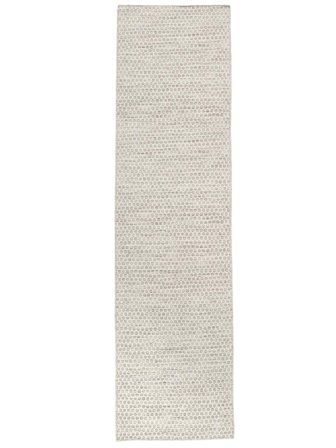 Geometric Small Kilim Honey Comb Rug - Beige 80X340 Wool