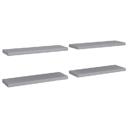 Vidaxl Svävande Vägghyllor 4 St Grå 80x23,5x3,8 Cm Mdf Grå