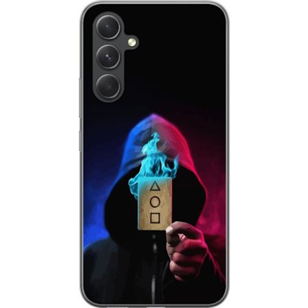 Kompatibelt Mobilskal till Samsung Samsung Galaxy A55 Squid Game Netflix affisch koreansk överlevnadsdrama serie mask huva kort retro fanart design u