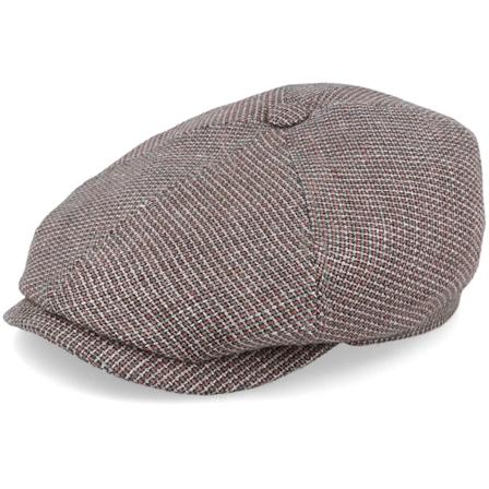 Stetson - Brun flatcap Caps - 6-Panel Cap Virgin Wool/Linen Beige/Red/Blue Flat Cap @ Hatstore