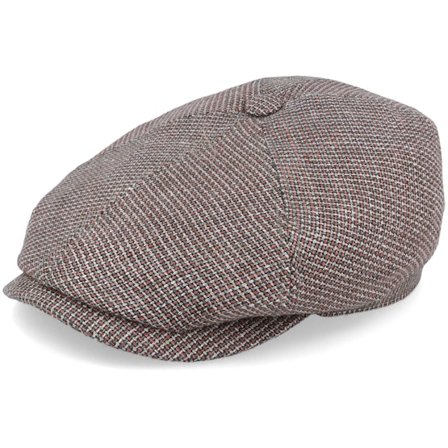 Stetson - Brown - flatcap - Cap - 6-Panel Cap Virgin Wool/Linen Beige/Red/Blue Flat Cap - Hatstore