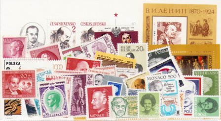 Berømte personer - Frimærkepakke - Postfrisk