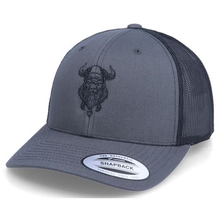 Vikings - Grå trucker Keps - Bearded Viking 2-Tone Charcoal/Black Trucker @ Hatstore
