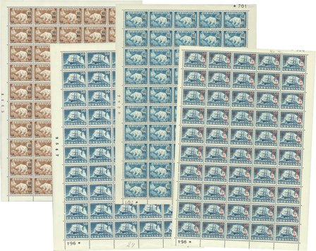 Grønland - 4 sjældne ufoldede ark